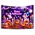 cheap Halloween Wall Tapestries-Halloween Blacklight Wall Tapestry – UV Reactive 'Happy Halloween' with Glowing Pumpkins and Candles, Neon Colors Spooky Scene, Glow in the Dark Wall Hanging for 2025 Halloween Party Decoration