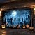 abordables Housse de Porte de Garage Halloween-Housse de porte de garage d&#039;Halloween bannière de fond – Champ de citrouilles illuminé par la lune avec des mains de zombie décoration surdimensionnée pour le jardin avant d&#039;Halloween 2025 comprend