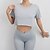 abordables Hauts de yoga-Tenues de Sport T-shirt de yoga Tee Shirt Fitness Femmes Top Manche Courte Col ras du cou Évacuation de l&#039;Humidité Ajustement à sec Respirant Salle de sport Danse Athlétique Des sports Tenues de Sport