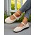 abordables Ballerines femme-Ballerines Mary Jane beiges à bout large pour femmes – chaussures confortables en faux daim souple pour les sorties décontractées, les promenades dans le jardin et le quotidien
