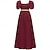 baratos Vestir-Medieval Renascentista século 18 Vestido de cintura império Vestido inspirado na regência Linha A Decote Quadrado Fantasia Mulheres Fantasia Dia Das Bruxas Carnaval Férias Casual / Diário LARP Adulto