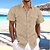 billiga Business Casual-Herr Skjorta Linneskjorta Sommarskjorta Strandskjorta Ensfärgat Semester Dagligen Svart Vit Marinblå Blå Kortärmad Nedvikt Vår Höst Kläder Button-Down
