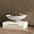 baratos Estátuas-Grande tigela de pedestal de resina decorativa, tigela de frutas central branca moderna para balcão de cozinha, prato decorativo elegante para casa