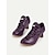cheap Victorian &amp; Edwardian-Women's Purple Edwardian Cage Strap Heels – Vintage 1900s-Inspired Faux Leather Kitten Heel Dress Shoes, Retro Costume Footwear for Historical Reenactment, Theater, and Gothic Lolita Style