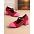 baratos Block Heels-Sapatos Mary Jane femininos de salto alto, estilo francês, vermelho e rosa, com tiras em T - calçados retrô confortáveis para caminhada, ideais para chá da tarde, festas, escritório e uso diário