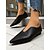 billige Flade sko til kvinder-Brune damesko med spids snude i imiteret læder – minimalistiske slip-on loafers med V-udskæring, elegant business casual og hverdagstøj til kontoret