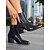 abordables Bottines-Bottines à bout pointu en similicuir marron pour femme – bottines à talon moyen style western avec embout en métal et fermeture éclair latérale, chaussures d&#039;automne décontractées pour le streetwear urbain et les tenues de bureau