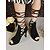 cheap Nightlife Party-Women&#039;s Black Peep Toe High Heel Booties - Lace-Up Ankle Short Boots for Nightlife and Party Outfits
