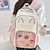 baratos Mochilas para Crianças e Adolescentes-Mochila kawaii com orelhas de gato para meninas – linda mochila escolar rosa com bolso transparente e broches de desenho animado para adolescentes e crianças