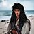 cheap Historical Wigs-Pirate Captain Men&#039;s Wig COS Long Curly Hair Clown Black Halloween Punk Rock Headpiece