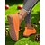 abordables Zapatillas sin cordones y mocasines de mujer-Mocasines Flyknit sin cordones con puntera ancha en color naranja para mujer: cómodos zapatos planos informales y transpirables con detalle de cadena metálica, ideales para ir de compras, trabajar y pasear por el jardín.