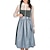 voordelige Dirndl-Oktoberfest Dirndl-meisje Beiers Duits Wiesn-vrouwenbierfeest carnaval traditionele stijl stoffen jurk schort zonder blouse