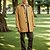 billige Trenchcoat til mænd-Herre Overfrakke Trenchcoat Lang trenchcoat Ferierejse Daglig Efterår Vinter Polyester Vindtæt Blød Overtøj Tøj Mode Klassisk Vanlig Lomme Knaphul Enradet