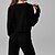 billiga Set och One-Pieces-Dam Lounge-möbel Tröja med pullover Höst Snörning Ensfärgat Träningsdräkter Svart Blå Utomhus Löpning Yoga Hög midja Lättvikt Mjukhet Varm Långärmad Sport Sportkläder Lös passning