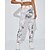 baratos Leggings e collants para ioga-Mulheres Legging Capri Leggings de ioga Com bolsos Compressão abdominal Cintura Alta Academia Esportivo Pilates Calças Estampado Branco Outono Esportes Roupas Esportivas Ajuste justo