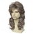 cheap Historical Wigs-70s Style Retro Mullet Wig 80s Style Costume Long Wavy Brown Hair with Sunglasses Costume Accessory