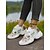 tanie Trampki damskie-Damskie trampki Flyknit z kwiatowym nadrukiem i motylami – lekkie, oddychające buty codzienne do ogrodnictwa, spacerów, biegania i fitnessu