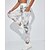 baratos Leggings e collants para ioga-Mulheres Legging Capri Leggings de ioga Com bolsos Compressão abdominal Cintura Alta Academia Esportivo Pilates Calças Estampado Branco Outono Esportes Roupas Esportivas Ajuste justo