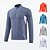 billige Toppe-Herre Performance skjorte Sport-T-shirt Langærmet Høj krave Toppe Udendørs Hurtigtørrende Svedreducerende lugtdæmpende Åndbart Polyester Hvid Blå Himmelblå Fiskeri Tennis Atletik