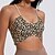 cheap Sports Bras &amp; Vests-Women&#039;s Strappy Sports Bras Underwear Low Support Breathable Wireless Padded Leopard Sport Activewear Black Green Gym Fitness Yoga