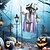 halpa Halloween-halloween lentävä noita koristelu pelottavat äänet valot ulkopuutarha piha sisustus suuri leijuva noita rekvisiitta hehkuvilla silmillä aavemaiset äänet