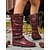 levne Slouch Boots-Dámské vínové kozačky z umělé kůže do poloviny lýtek – volné ploché jezdecké boty s opletenými pásky na podzimní výlety, cestování a outdoorové festivaly