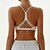 cheap Sports Bras &amp; Vests-Women&#039;s Strappy Sports Bras Underwear Low Support Breathable Wireless Padded Solid / Plain Color Sport Activewear Black Green Gym Fitness Yoga
