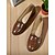 abordables Ballerines femme-Chaussures plates en similicuir marron à motif crocodile pour femmes - Mocassins confortables à bout rond pour les tenues décontractées, le bureau et les déplacements quotidiens