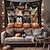billiga halloween väggtapeter-Halloween Hängande Tapestry Häxkatt Fotograf Bakgrund Jack O Lantern Vägkonst Stor Tapestry Mural Dekor Pläd Gardin Hem Sovrum Vardagsrum Dekoration Döds-självporträtt