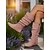 voordelige Slouch-laarzen-Roze dameslaarzen met rits aan de zijkant, casual slouch boots voor herfstdagen, landelijke huizen en buitenactiviteiten
