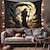 baratos tapeçarias de parede de halloween-Tapestry Pendurado de Halloween Morte sob a Fotografia da Lua Fundo Jack O Lantern Arte de Parede Grande Tapestry Mural Decoração Cobertor Cortina Decoração de Casa Quarto Sala de Estar Selfie da