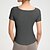 abordables Hauts de yoga-T-shirt de yoga Tee Shirt Fitness Femmes Top Manche Courte Élastique Respirant Pilates Course Yoga Des sports Tenues de Sport Noir Rose