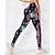 abordables Leggings y mallas de yoga-Mujer Leggings Capri Mallas Leggings de Yoga Con bolsillos Control de barriga Alta cintura Gimnasio De Deporte Pilates Prendas de abajo Estampado Negro Otoño Deportes Ropa de Deporte Ajuste ceñido