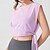economico Top Yoga-Per donna Maglietta corta da allenamento Top Yoga Asciugatura Rapida Traspirante Senza Maniche Gli sport Tinta unica Top Per Palestra Atletico Pilates Abbigliamento sportivo