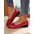 abordables Zapatillas sin cordones y mocasines de mujer-Bailarinas rojas de charol con lazo para mujer: zapatos de vestir clásicos sin cordones con punta redonda para adolescentes y mujeres, ideales para la escuela, el trabajo y atuendos casuales de todos