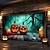 tanie Halloween pokrycie drzwi garażowych-Halloween Pokrywa Drzwi Garażowych – Nawiedzona Dyniowa Plantacja pod Blaskiem Księżyca Duża Dekoracja na Zewnątrz Łatwy Montaż na Halloween 2025 na Zewnątrz