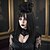 voordelige Pruiken van filmkarakters-Beetlejuice Lydia Cosplaypruik – gespleten pruik, microkrullen, perfect voor Halloween, cosplay en themafeesten