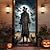 זול כיסויי דלתות של הלווין-כיסויי דלת Halloween דלעת מפחידה טפסטי דלת וילון דלת קישוט רקע דגל דלת לדלת הקדמית בית חווה מסיבת חג קישוטים פנימיים חיצוניים