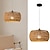 preiswerte Laternen-Design-Pendelleuchte im Landhausstil aus gewebtem Rattan, geflochtenes Seilmaterial, 17 cm Höhe, warmweißes/weißes Licht, E26 E27, verstellbare Kette