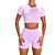 billiga Set och One-Pieces-Dam 2 delar Träningsset Shorts och Crop Top Ensfärgat Träningsdräkter Svart Rodnande Rosa Gymträning Hög midja Stretch Andningsfunktion Kortärmad Sport Sportkläder Smal