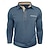 preiswerte Klassisches Poloshirt für Herren-Herren Golfshirt Golf Poloshirts Arbeit Lässig Revers Langarm Basic Modern Farbblock Tasche Knöpfe Frühling Herbst Normale Passform Aprikose Schwarz Marineblau Blau Armeegrün Dunkelblau Golfshirt