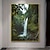 voordelige Tot $30-1 canvas kunstdruk zonder lijst - weelderige waterval in het bos met mediterraan huis - moderne wanddecoratie in woonkamer, slaapkamer, eetkamer - levendige natuurlijke inspiratieposter, groot canvas