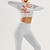 billiga Set och One-Pieces-Dam 2 delar Yogatröja Loungekläder Höst Ensfärgat Träningsdräkter Svart Röd Gymträning Hög midja Stretch Andningsfunktion Långärmad Sport Sportkläder Smal