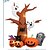 billiga Halloween-2,4 meter uppblåsbart dött träd för halloween med pumpor och gräsmattedekoration
