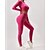 billiga Set och One-Pieces-Dam 2 delar Yogatröja Loungekläder Höst Ensfärgat Träningsdräkter ArmyGreen Svart Gymträning Hög midja Stretch Andningsfunktion Långärmad Sport Sportkläder Smal