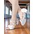 abordables Chaussures de danses latines-Chaussures de danse professionnelles pour filles et adolescentes - sandales d'entraînement latines blanches à bout ouvert avec motif nœud, bride de cheville réglable et talon bas, idéales pour