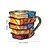 economico Tazze e tazzine-Tazza da caffè con libro dipinta, 300 ml/10 oz, tazza da caffè con chitarra, tazza da caffè con libro, tazza da caffè in resina colorata unica, collezione di tazze da caffè impilate, regalo ideale per gli amanti dei libri.