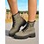 abordables Botas de combate-Botas de combate con cordones para mujer con hebilla lateral: suela antideslizante duradera, estilo informal para exteriores y granja, perfectas para usar en otoño e invierno.