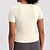 voordelige Yoga Tops-Dames Yoga-T-shirt Sneldrogend Ademend Rimpels Korte mouw Sport Effen Kleur Kleding Bovenlichaam Voor Pilates Hardlopen Yoga Sportkleding