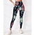abordables Leggings y mallas de yoga-Mujer Leggings Capri Mallas Leggings de Yoga Con bolsillos Control de barriga Alta cintura Gimnasio De Deporte Pilates Prendas de abajo Estampado Negro Otoño Deportes Ropa de Deporte Ajuste ceñido